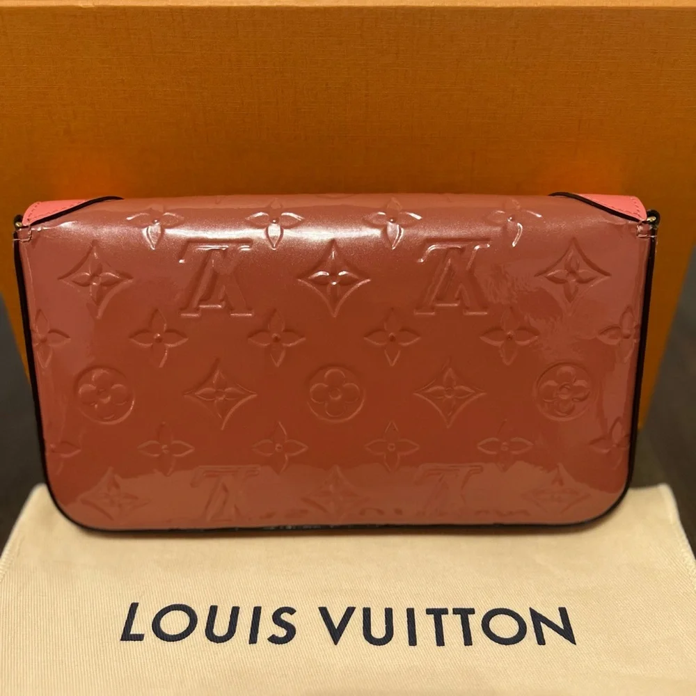 💯 LOUIS VUITTON Monogram Vernis
Pochette-Felicie Chain Long Wallet with COA - Picture 12 of 15